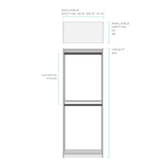 White Melamine Double Hang 84"