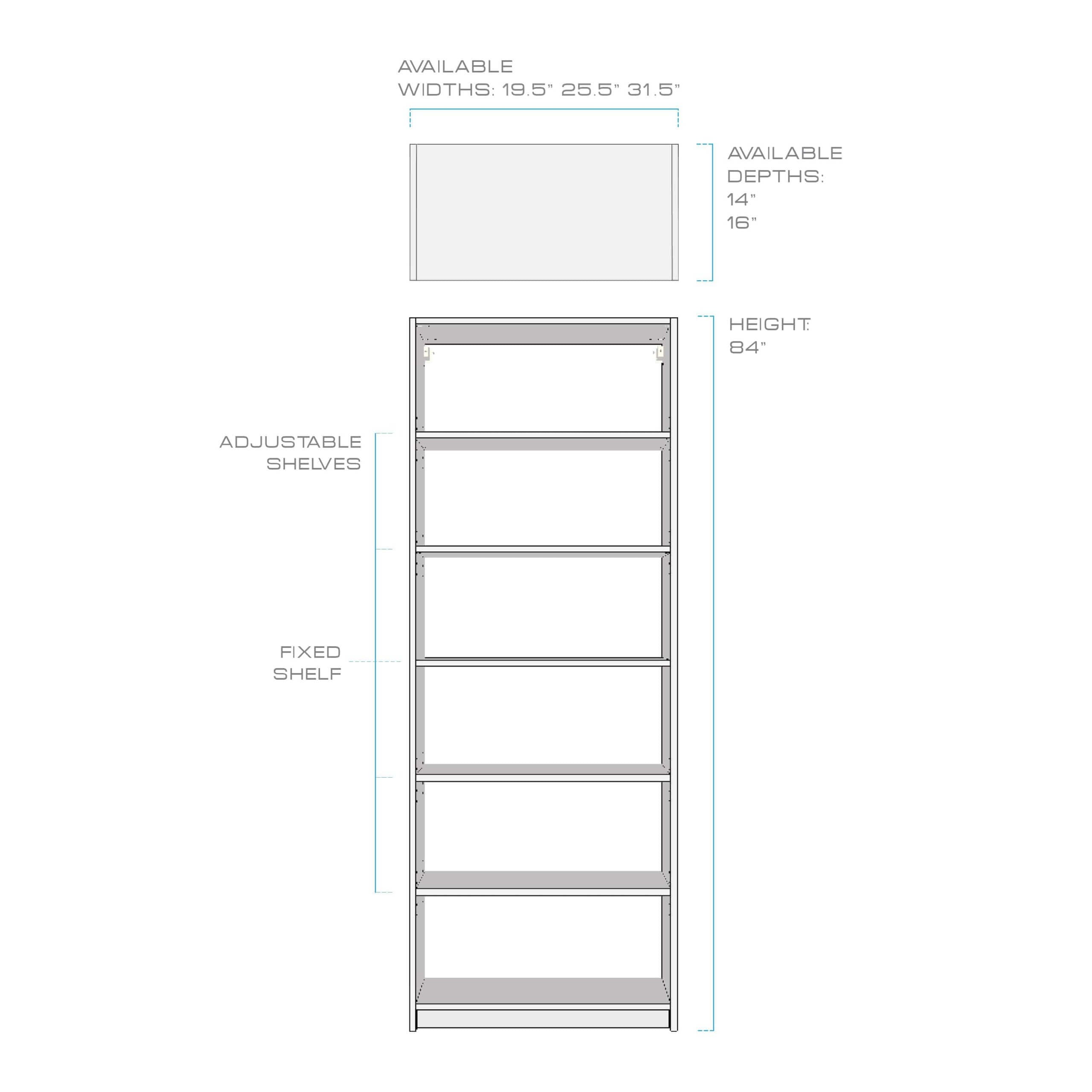 White Melamine 4 Adjustable Shelves 1 Fixed Closet System 84"