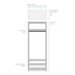 White Melamine Two Cubbies With Hang 84"